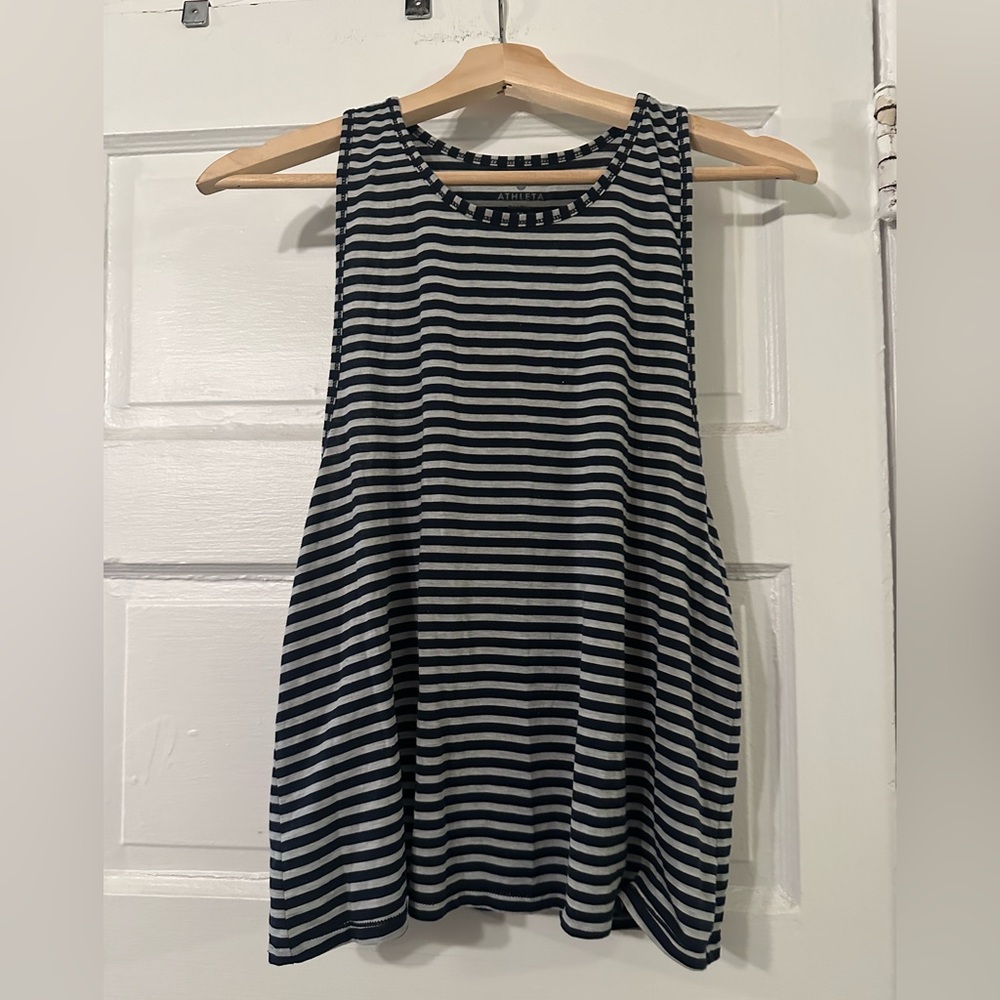 Athleta Black and Gray Ribbed Sleeveless Tank Top